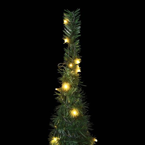 Sapin De Noël Artificiel Avec Guirlandes Et LED Vert 210 Cm