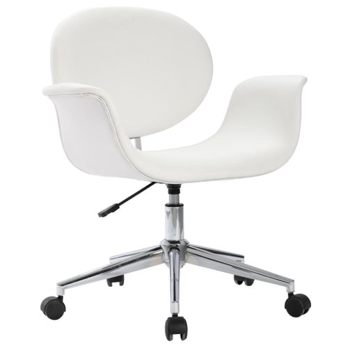 Chaise Pivotante De Bureau Blanc Simili