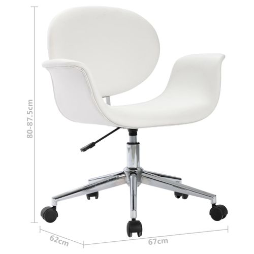 Chaise Pivotante De Bureau Blanc Simili