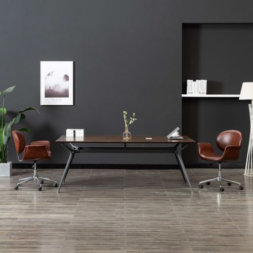 Chaise Pivotante De Bureau Marron Simili