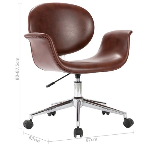 Chaise Pivotante De Bureau Marron Simili