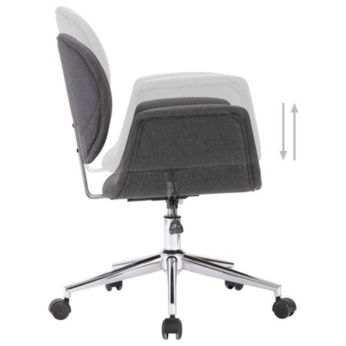 Chaise Pivotante De Bureau Gris Tissu