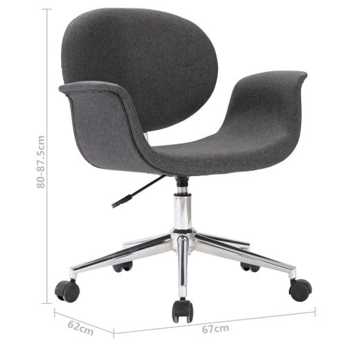Chaise Pivotante De Bureau Gris Tissu