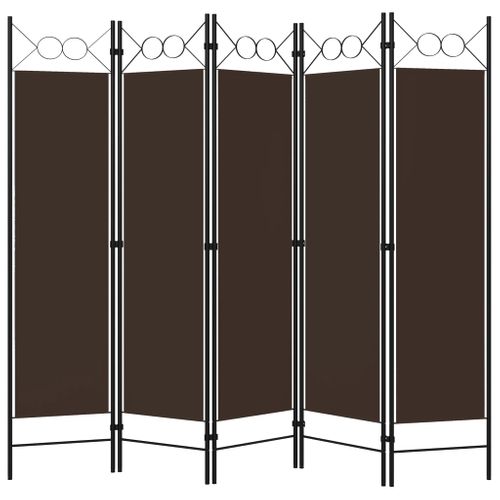 Cloison De Séparation 5 Panneaux Marron 200x180 Cm