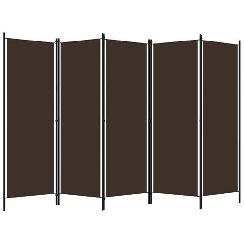 Cloison De Séparation 5 Panneaux Marron 250x180 Cm