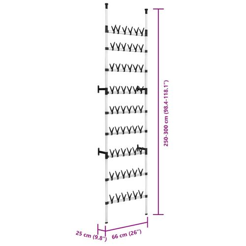 Étagère à Chaussures Télescopique Avec Barres Aluminium