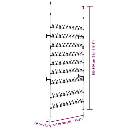 Étagère à Chaussures Télescopique Avec Barres Aluminium