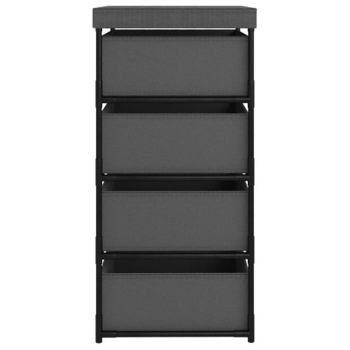 Étagère De Rangement Avec 4 Paniers En Tissu Acier Gris