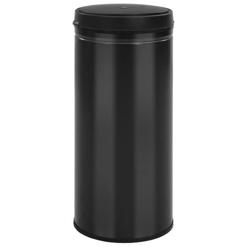 Poubelle à Capteur Automatique 80 L Acier Au Carbone Noir