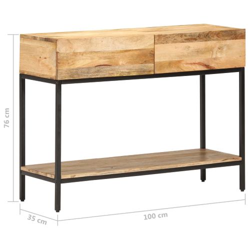 Table Console 100x35x76 Cm Bois De Manguier Massif