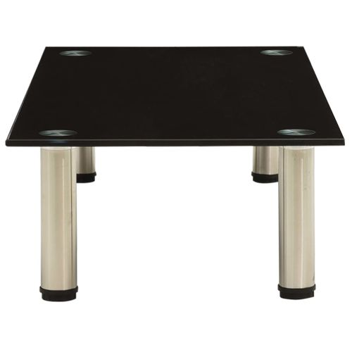 Meuble TV Noir 80x35x17 Cm Verre Trempé