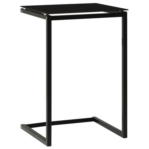 Table D'appoint Noir 40x40x60 Cm Verre Trempé