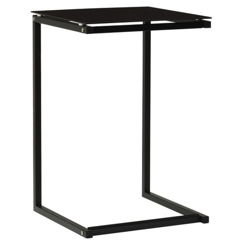 Table D'appoint Noir 40x40x60 Cm Verre Trempé
