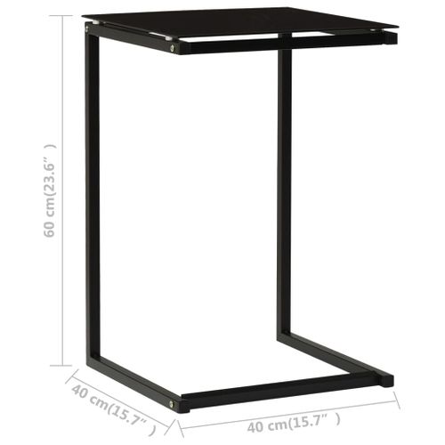 Table D'appoint Noir 40x40x60 Cm Verre Trempé