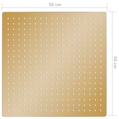 Pomme De Douche Pluie Acier Inoxydable 50x50 Cm Carrée Doré