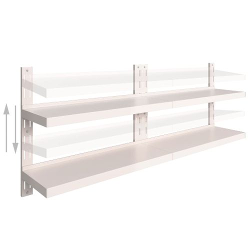 Étagères Murales Flottantes à 2 Niveaux 2 Pièces Inox 200x30 Cm