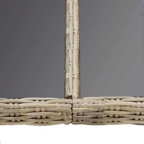 Table à Manger Marron 200x100x74 Cm Verre Et Résine Tressée