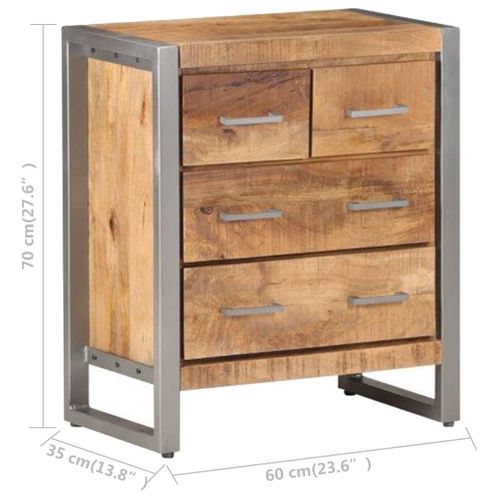 Buffet 60x35x70 Cm Bois De Manguier Brut