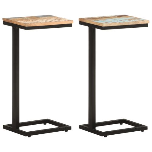 Tables D'appoint 2 Pièces 31,5x24,5x64,5 Cm Bois De Récupération