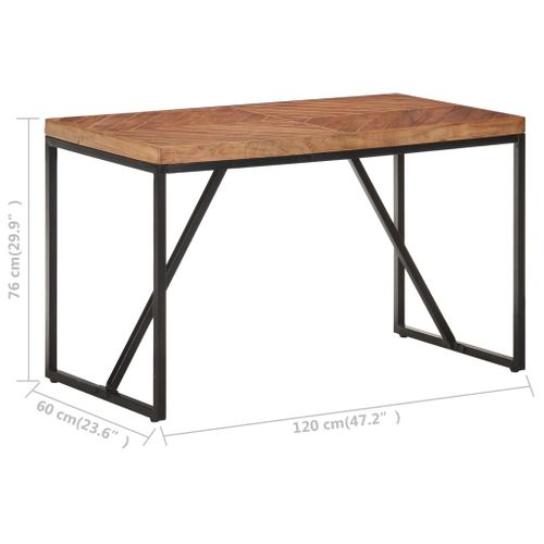 Table à Manger 120x60x76 Cm Bois Massif D'acacia Et De Manguier