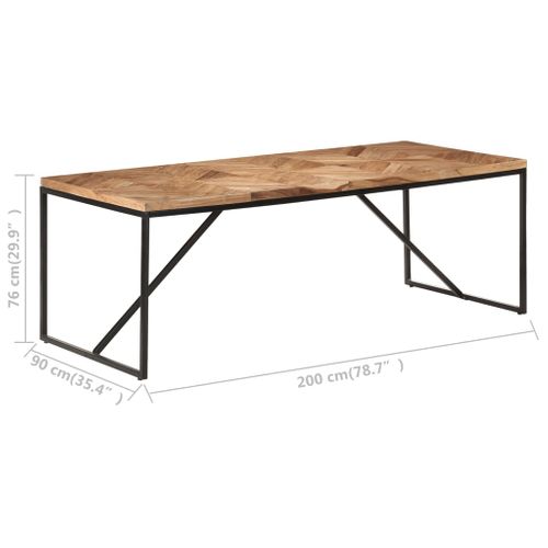 Table à Dîner 200x90x76 Cm Bois Massif D'acacia Et De Manguier