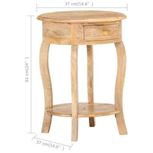 Table D'appoint 37x37x61 Cm Bois De Manguier Massif