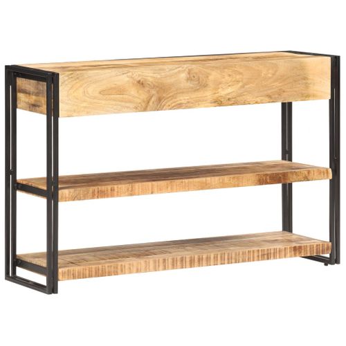 Buffet 120x30x75 Cm Bois De Manguier Massif Brut