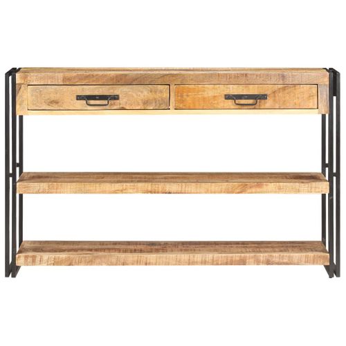 Buffet 120x30x75 Cm Bois De Manguier Massif Brut