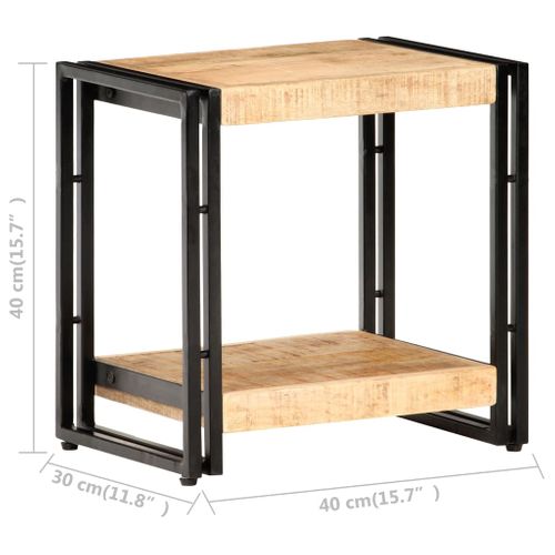Table D'appoint 40x30x40 Cm Bois De Manguier Brut