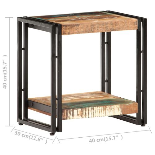 Table D'appoint 40x30x40 Cm Bois De Récupération Massif