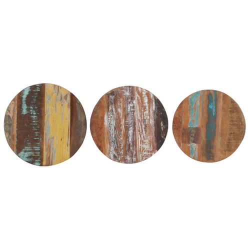 Tables D'appoint 3 Pièces Bois De Récupération Massif