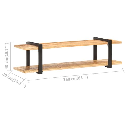 Meuble TV 160x40x40 Cm Bois Massif De Manguier Brut
