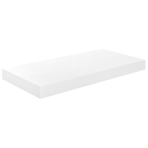 Étagère Murale Flottante 4 Pièces Blanc Brillant 50x23x3,8 Cm Mdf