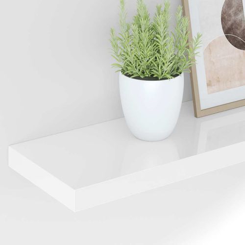 Étagère Murale Flottante 4 Pièces Blanc Brillant 60x23,5x3,8cm Mdf