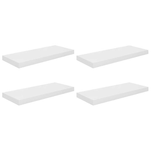 Étagère Murale Flottante 4 Pièces Blanc Brillant 60x23,5x3,8cm Mdf