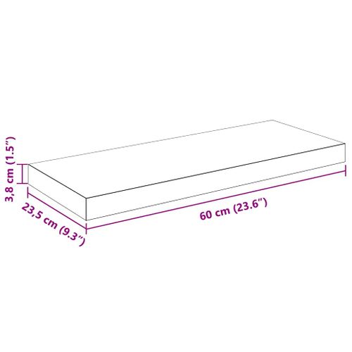 Étagère Murale Flottante 4 Pièces Blanc Brillant 60x23,5x3,8cm Mdf