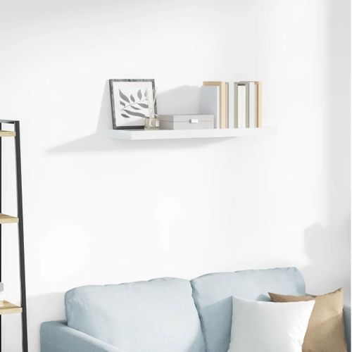 Étagère Murale Flottante Blanc Brillant 80x23,5x3,8 Cm Mdf