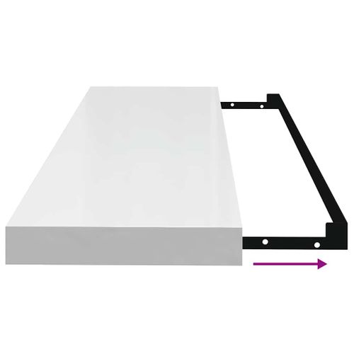 Étagère Murale Flottante Blanc Brillant 90x23,5x3,8 Cm Mdf