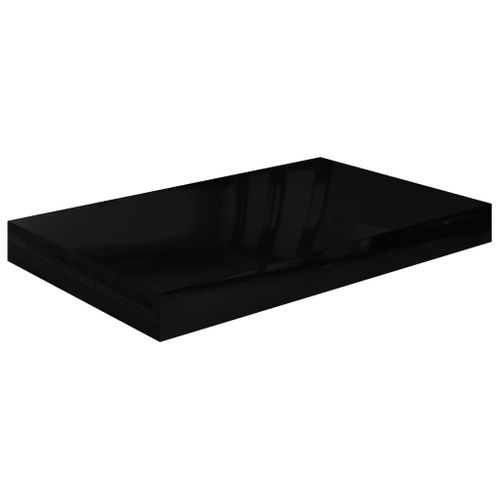 Étagère Murale Flottante 2 Pièces Noir Brillant 40x23x3,8 Cm Mdf