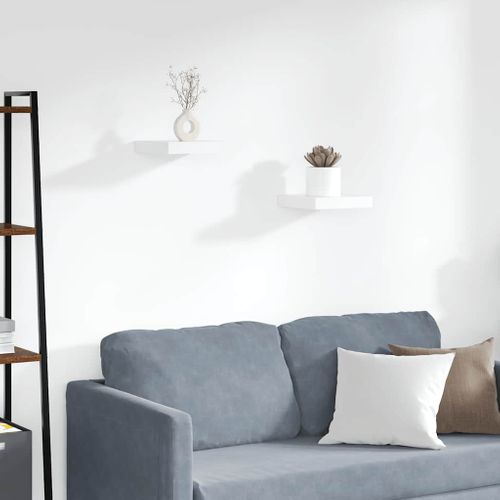 Étagères Murales Flottantes 2 Pièces Blanc 23x23,5x3,8 Cm Mdf