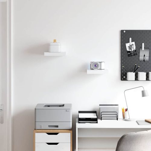 Étagères Murales Flottantes 2 Pièces Blanc 23x23,5x3,8 Cm Mdf