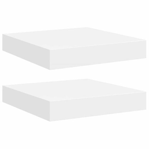 Étagères Murales Flottantes 2 Pièces Blanc 23x23,5x3,8 Cm Mdf