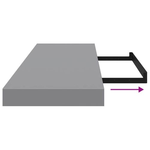 Étagère Flottante Murale Gris 80x23,5x3,8 Cm Mdf