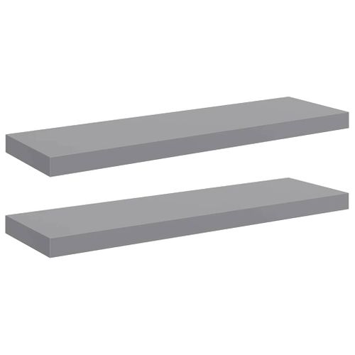 Étagères Murales Flottantes 2 Pièces Gris 80x23,5x3,8 Cm Mdf