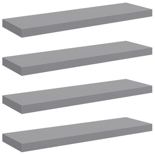 Étagères Murales Flottantes 4 Pièces Gris 80x23,5x3,8 Cm Mdf