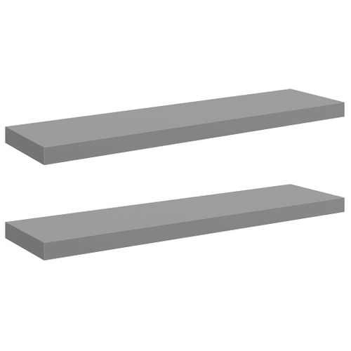 Étagères Murales Flottantes 2 Pièces Gris 90x23,5x3,8 Cm Mdf