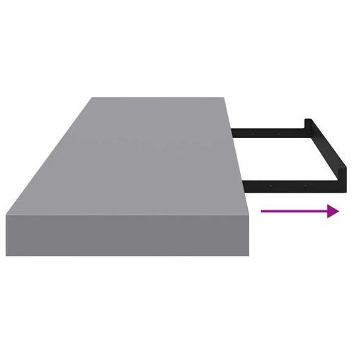 Étagères Murales Flottantes 2 Pièces Gris 90x23,5x3,8 Cm Mdf