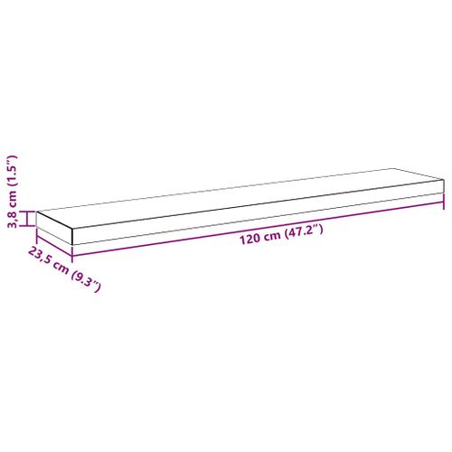 Étagère Murale Flottante Gris 120x23,5x3,8 Cm Mdf
