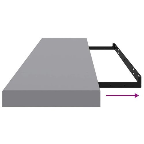 Étagères Murales Flottantes 2 Pièces Gris 120x23,5x3,8 Cm Mdf