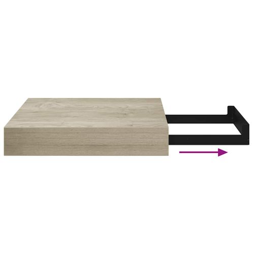 Étagères Murales Flottantes 2 Pièces Chêne 23x23,5x3,8 Cm Mdf